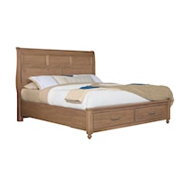 Transitional King Sleigh Storage Bed