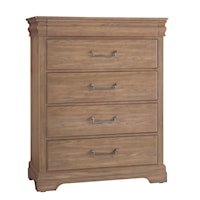 Traditional 5-Drawer Chest with Hidden Felt-Lined Drawer