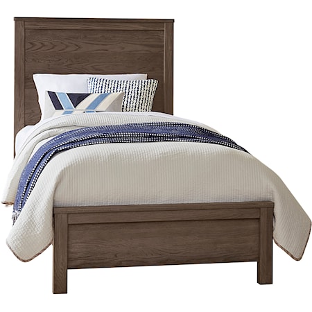 Transitional Twin Panel Bed with Low-Profile Footboard