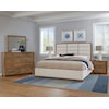 Vaughan Bassett Crafted Oak - Natural Oak Upholstered Queen Panel Bedroom Set