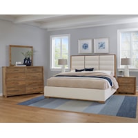 Transitional Upholstered Queen Panel Bedroom Set