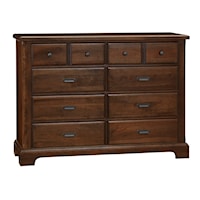 Casual 8-Drawer Dresser with Antique Bronze Hardware