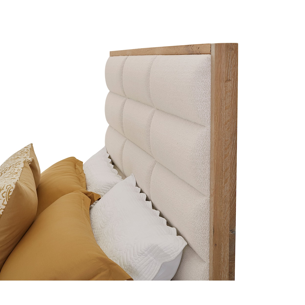 Laurel Mercantile Co. Crafted Oak Upholstered King Panel Bed