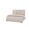 Vaughan Bassett Crafted Oak - Bleached White Upholstered Queen Panel Bed