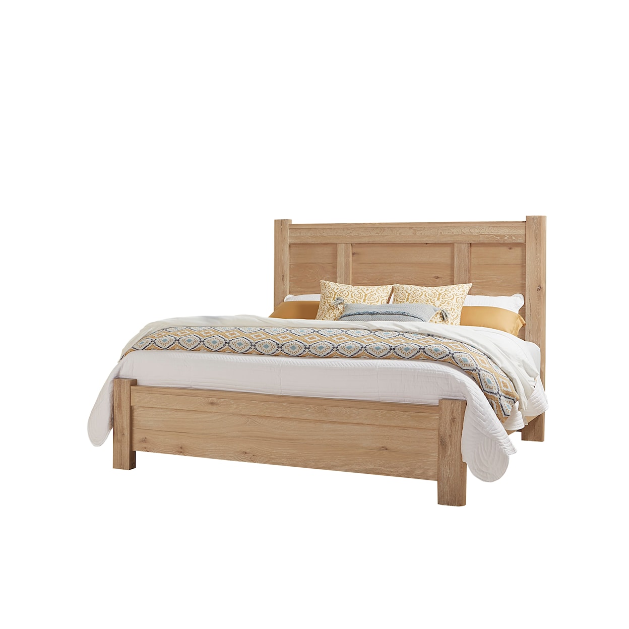 Vaughan Bassett Crafted Oak - Bleached White Queen Poster Bed