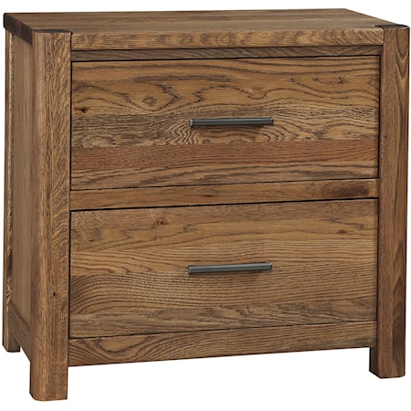 Rustic 2-Drawer Nightstand