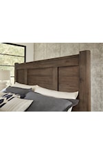 Vaughan Bassett Crafted Oak - Aged Grey Transitional Upholstered Queen Panel Bed