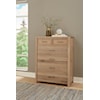 Vaughan Bassett Crafted Oak - Bleached White 5-Drawer Bedroom Chest