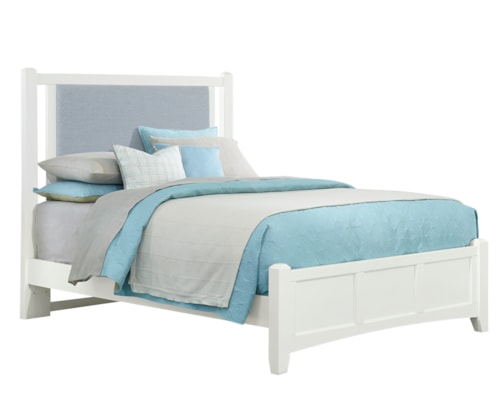Transitional Upholstered Queen Bed with Panel Footboard