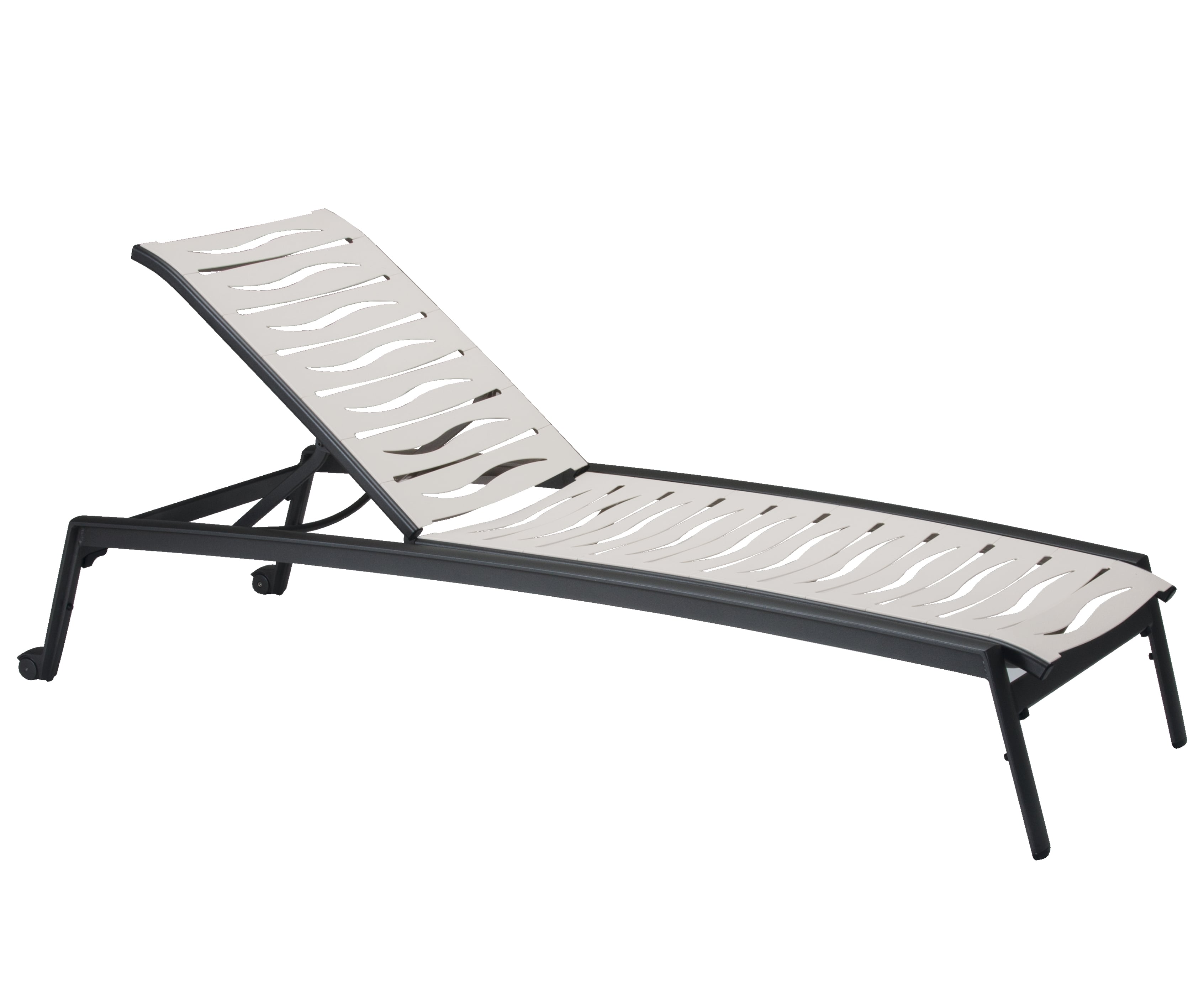 Elance Stacking Adj. Wave Segment Chaise Lounge w/Wheels