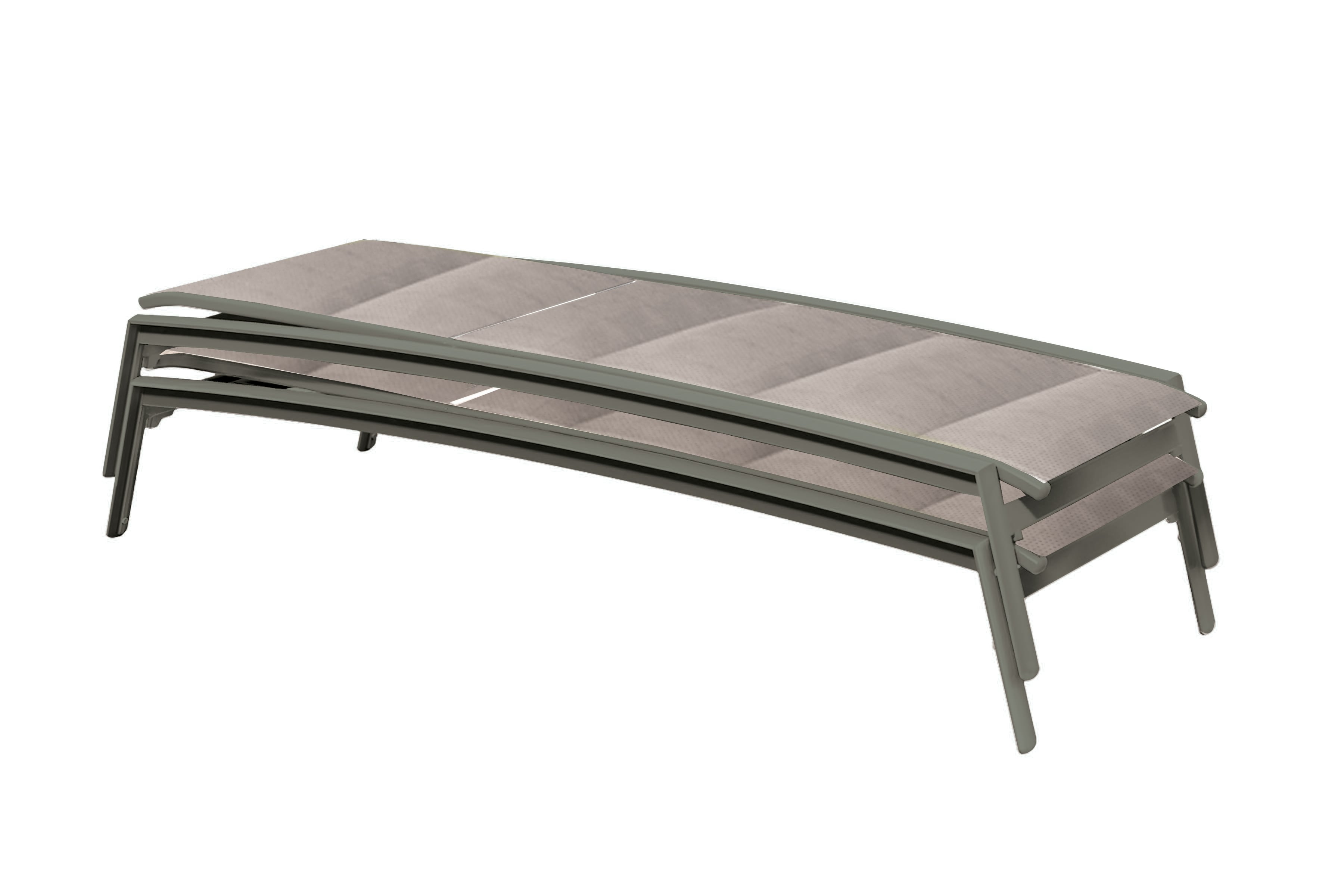 Tropitone Elance Stackable Pad. Sling Chaise Lounge w/Wheels