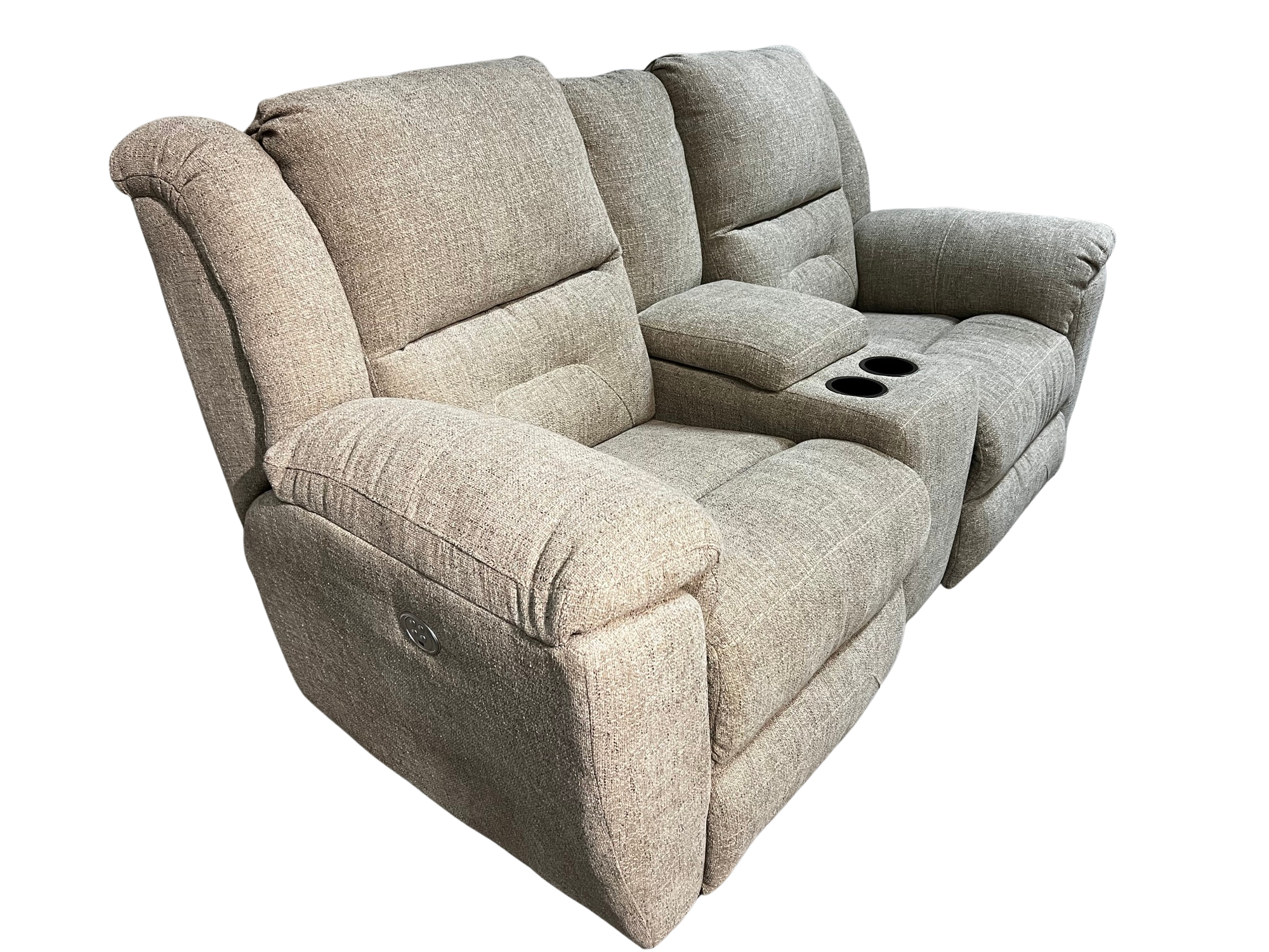 Double Recl. Console Sofa w/ Power Headrest