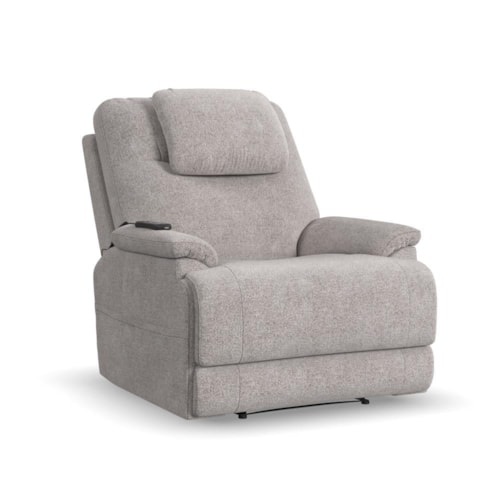 Petite Transitional Power Recliner with Power Headrest & Lumbar