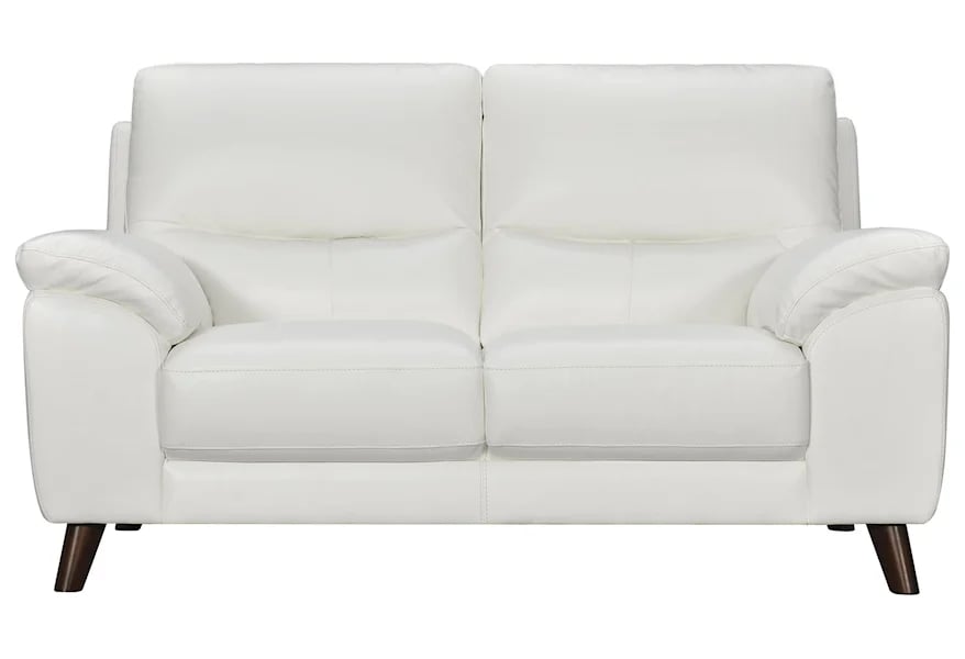 White Leather Loveseat