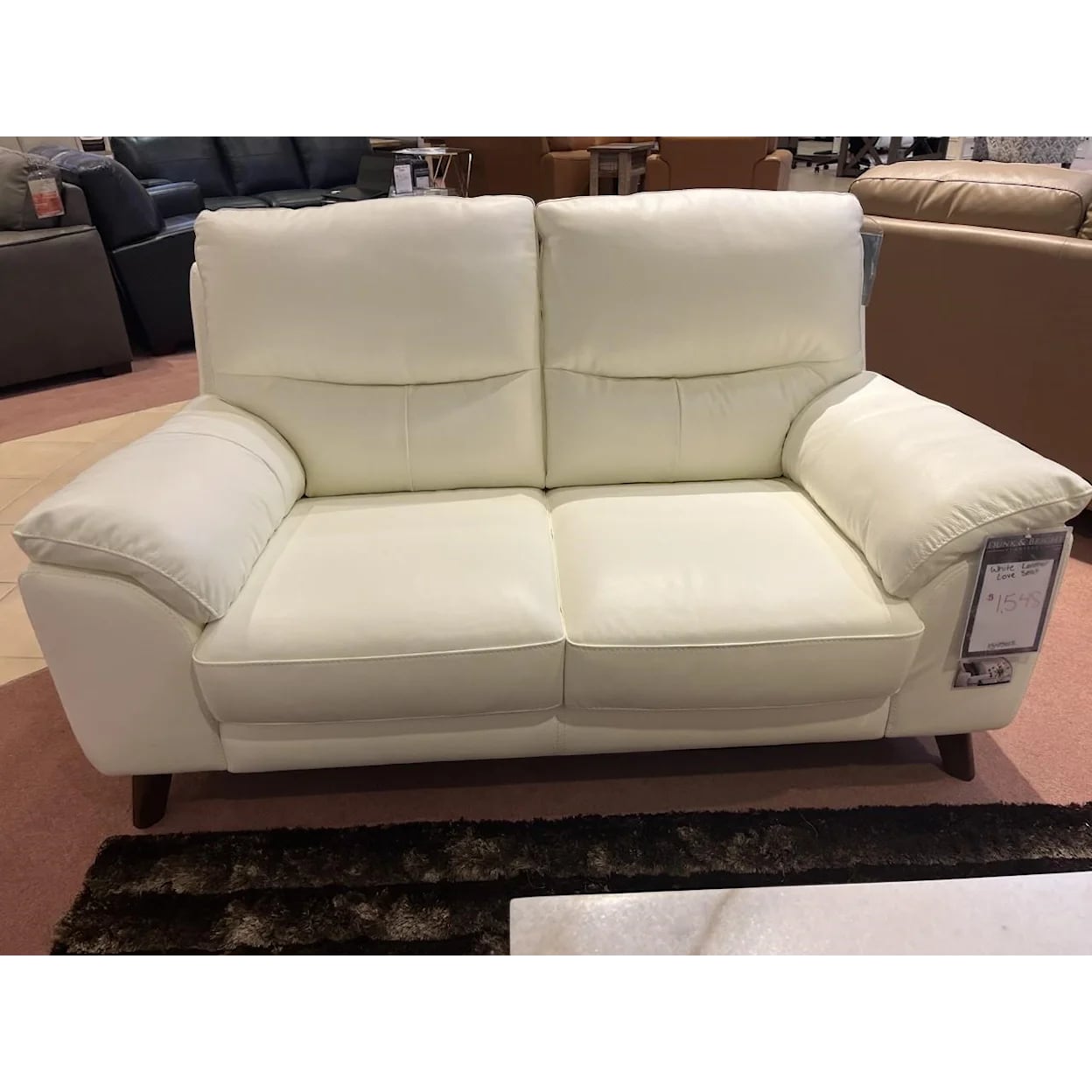 White Leather Loveseat