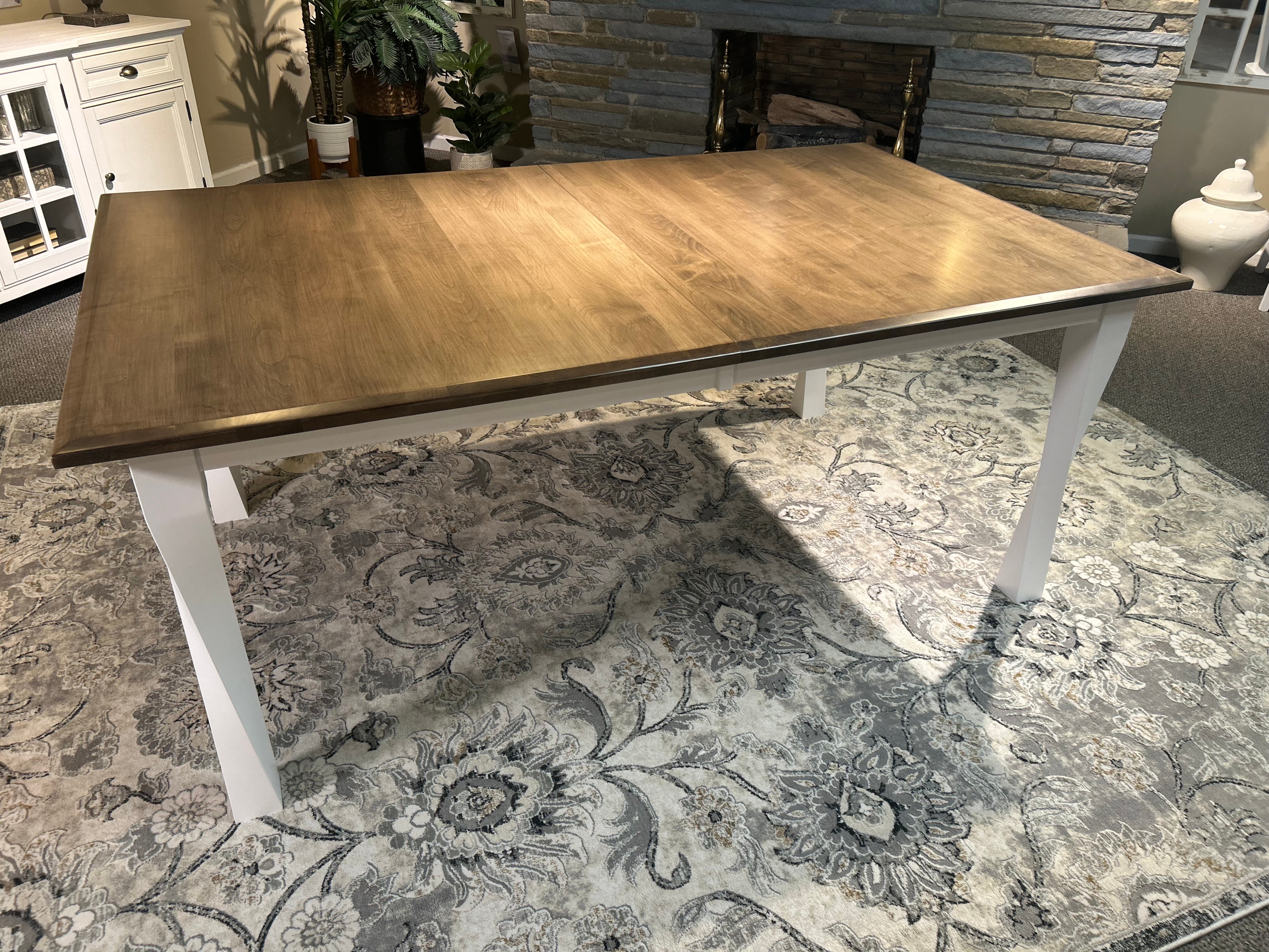42X72 Sandstone &amp; White Table with Leaf