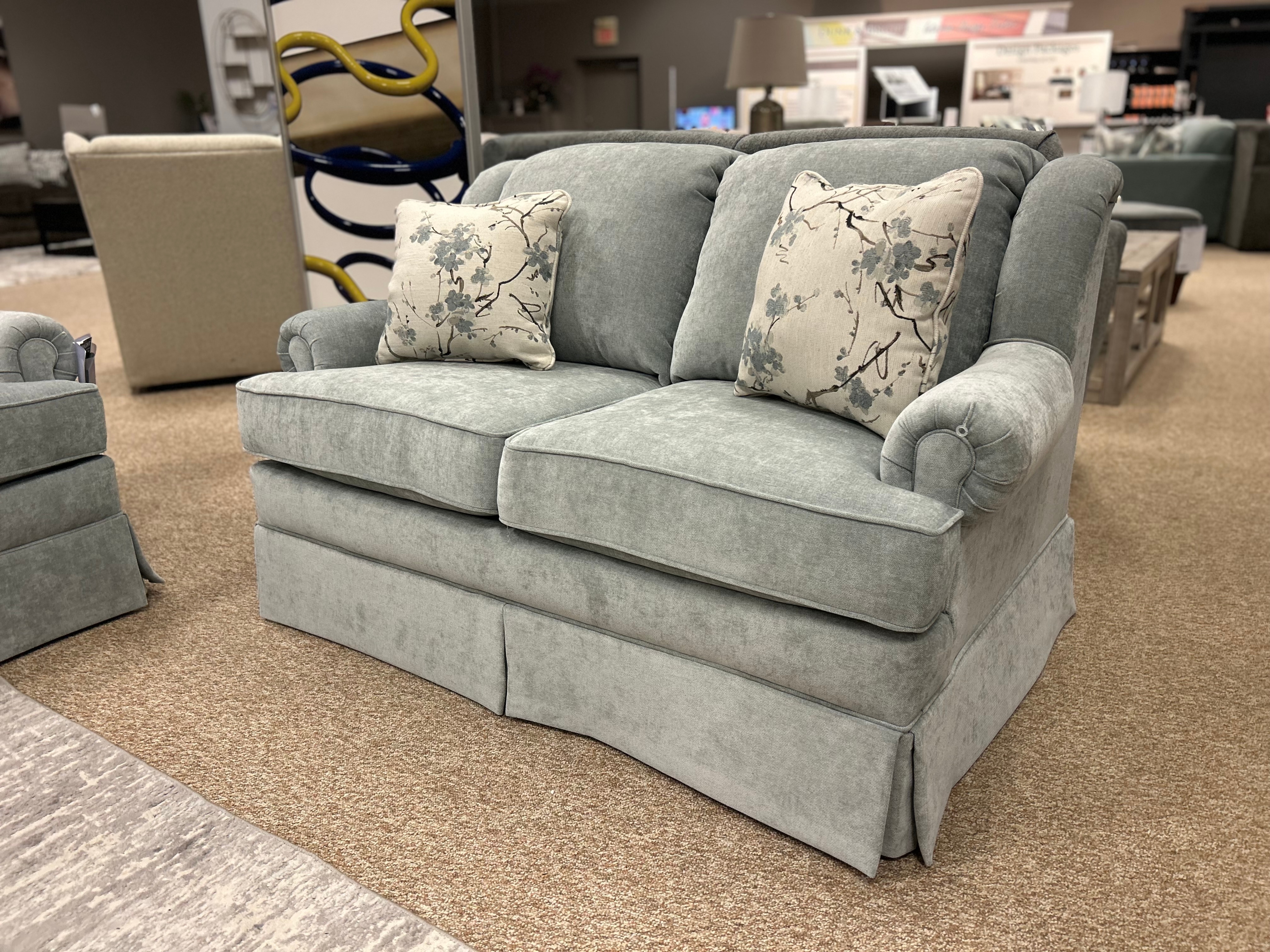 Traditional Loveseat with Skirt