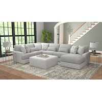 Casual Sectional Sofa with Throw Pillows