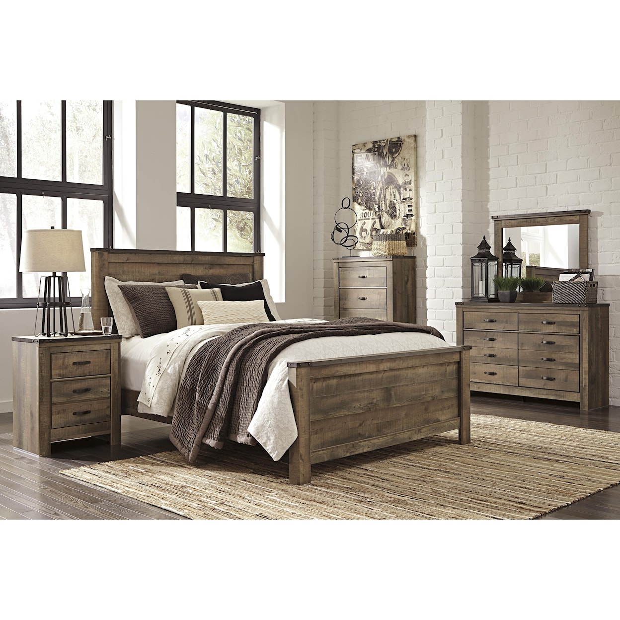 Ashley Signature Design Trinell 4-Piece Bedroom Group