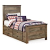 Ashley Signature Design Trinell Twin Panel Bed with 2 Storage Drawers