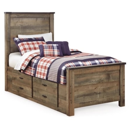 Twin Panel Bed with 2 Storage Drawers