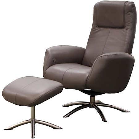 LEATHER CHAIR & OTTOMAN