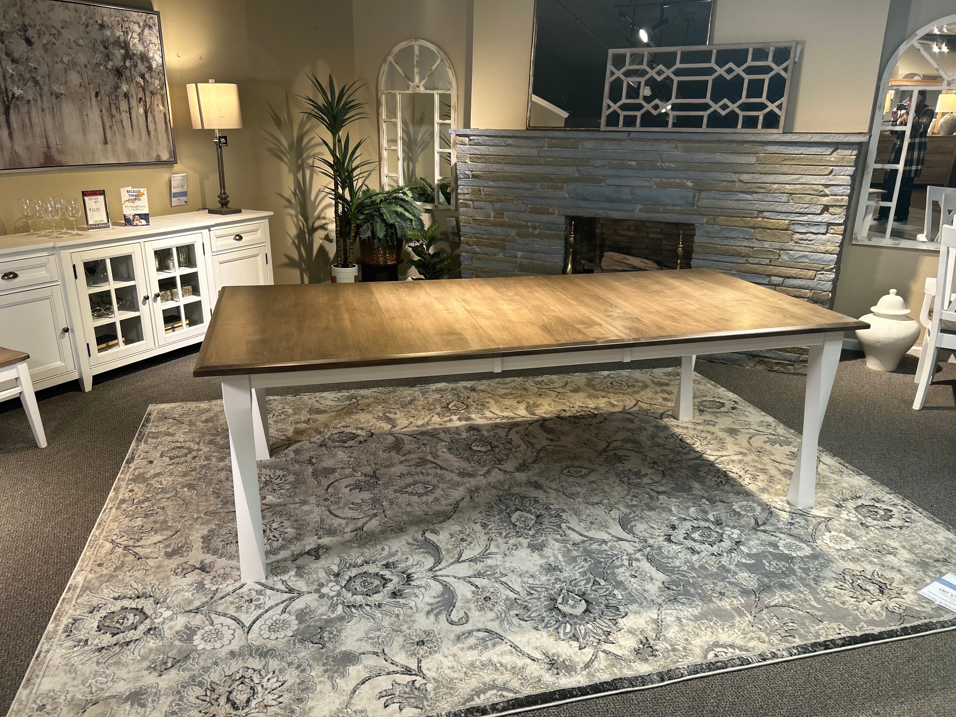 42X72 Sandstone &amp; White Table with Leaf