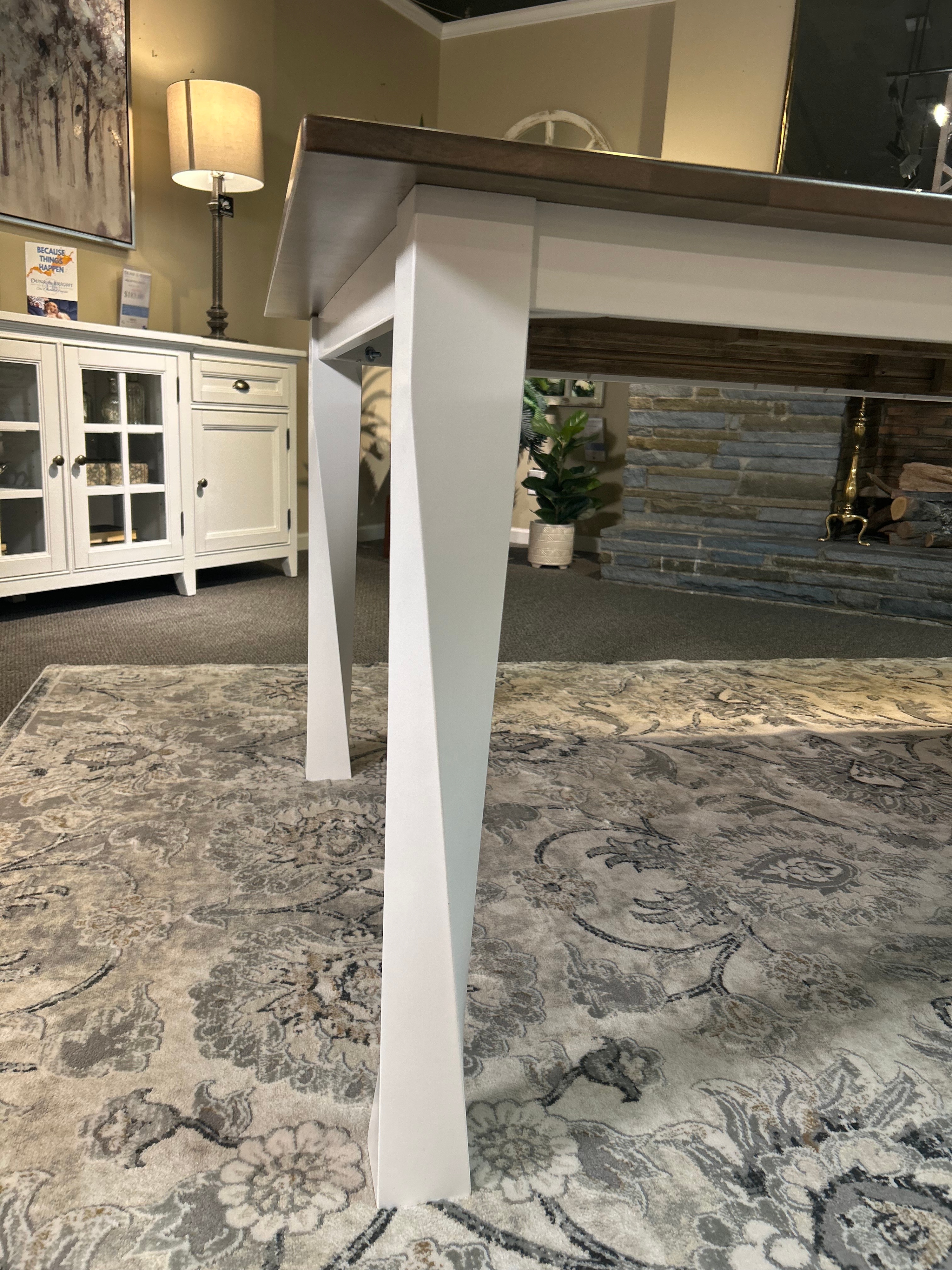 42X72 Sandstone &amp; White Table with Leaf