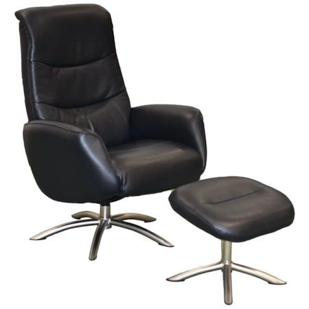 LEATHER CHAIR & OTTOMAN