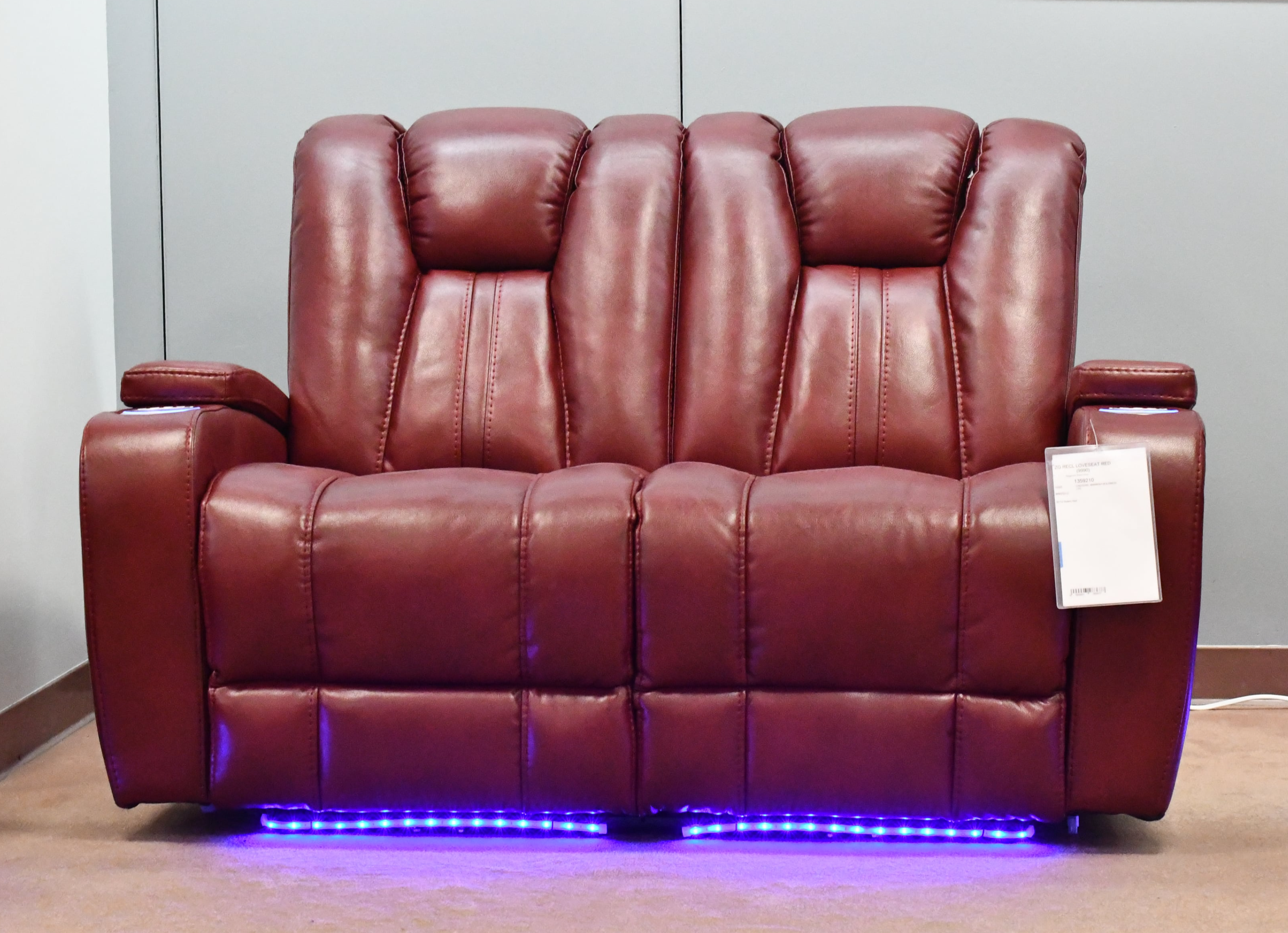 Cheers Cheers Red Reclining Loveseat