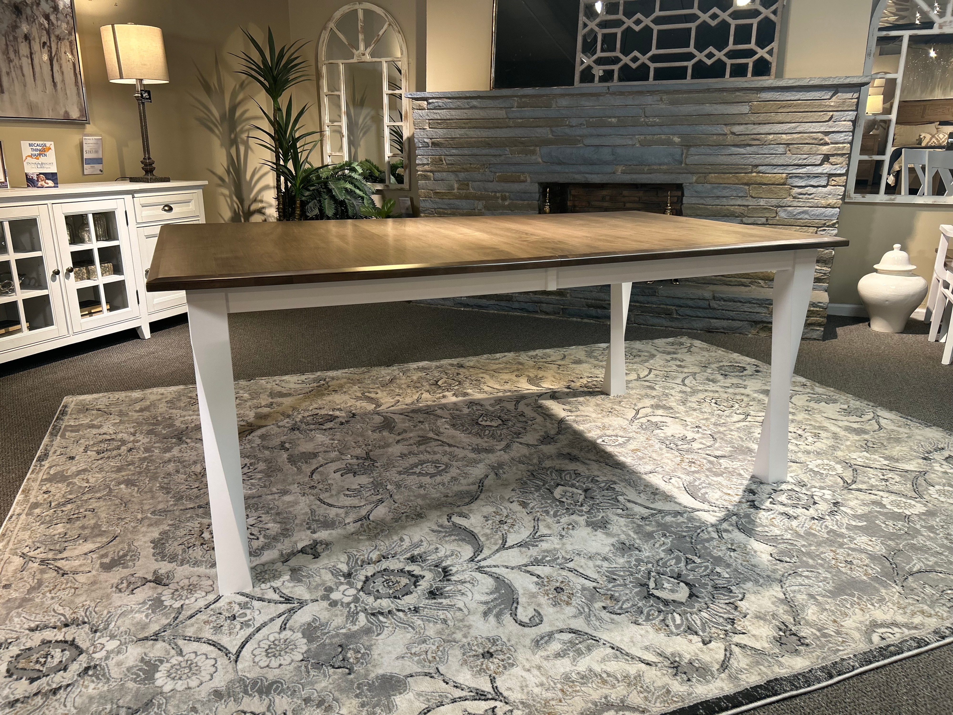 42X72 Sandstone &amp; White Table with Leaf