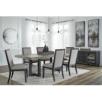 Contemporary 5-Piece Trestle Table and Chairs Dining Set