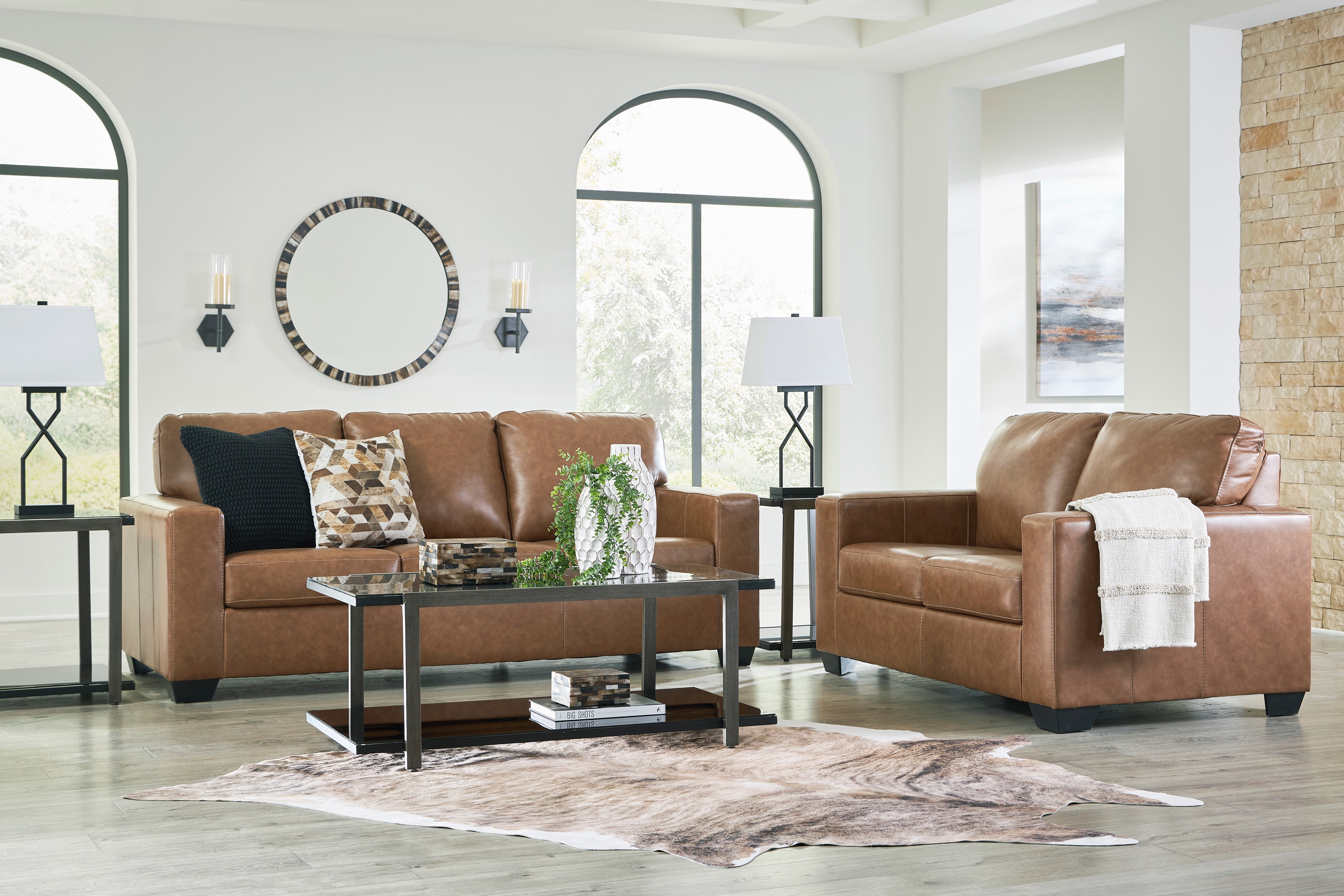 Leather Sofa and Loveseat