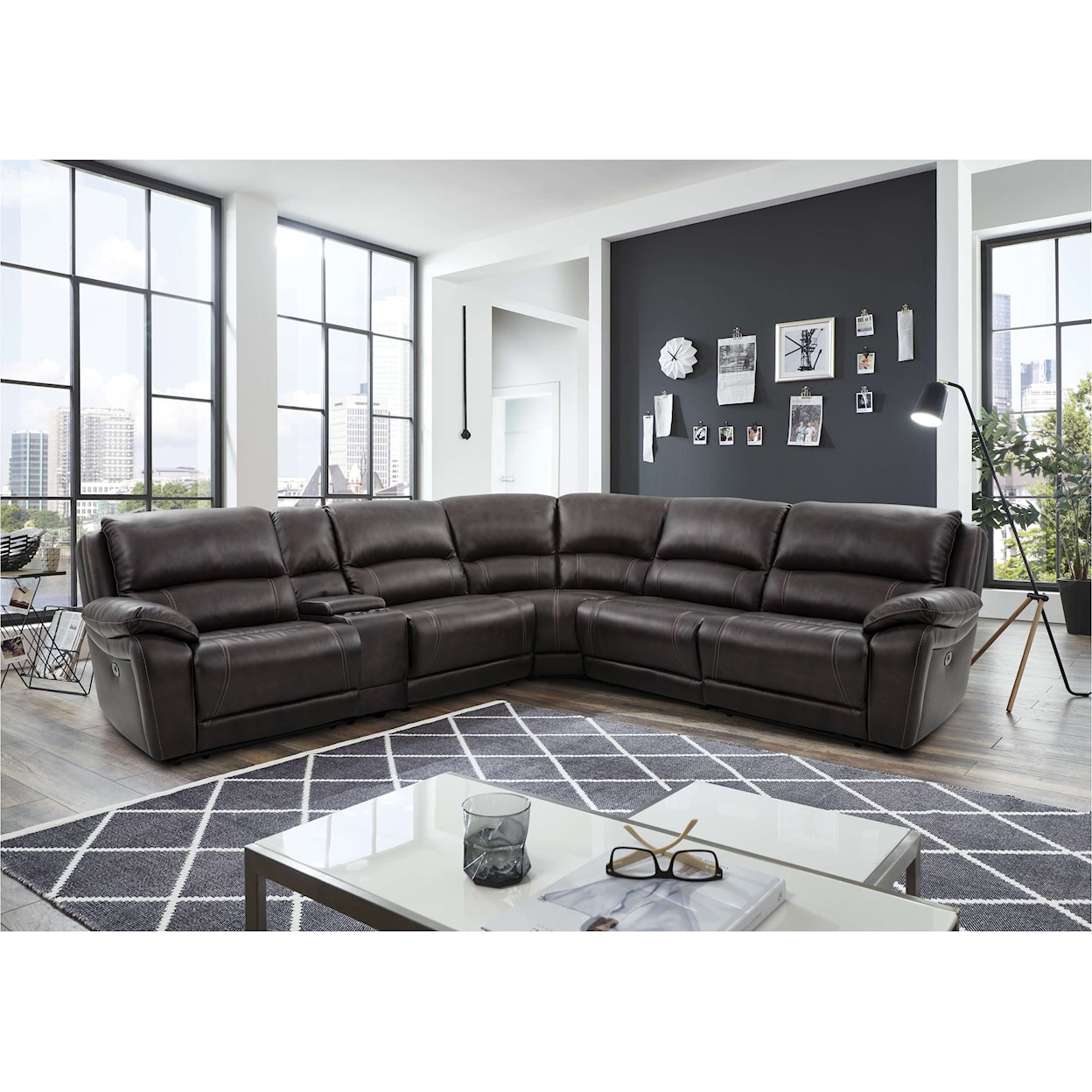 8532 UXW8532 6 Piece Power Reclining Sectional | American Furniture ...