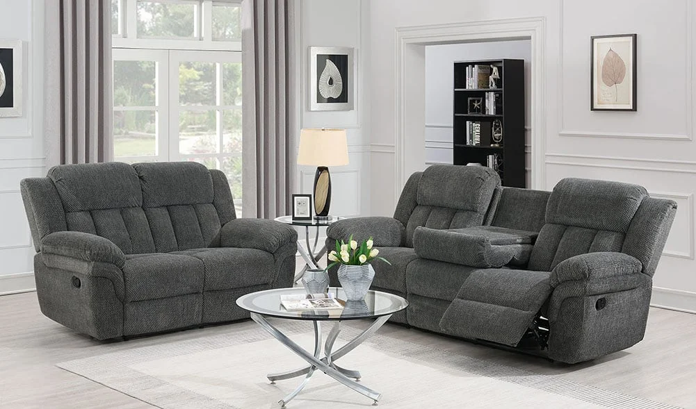 Home Zone Gray Reclining Sofa And Loveseat Set Living Room