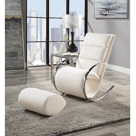 Abelina Contemporary Rocking Chair with Ottoman