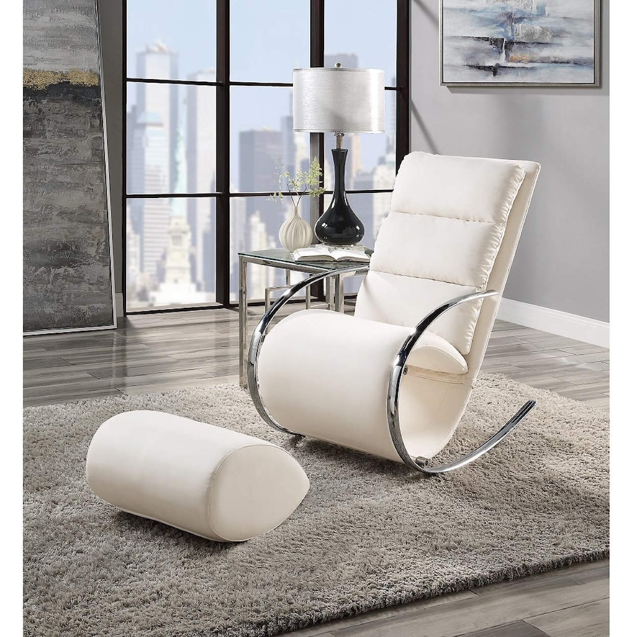 Acme Furniture Abelina Rocking Chair & Ottoman