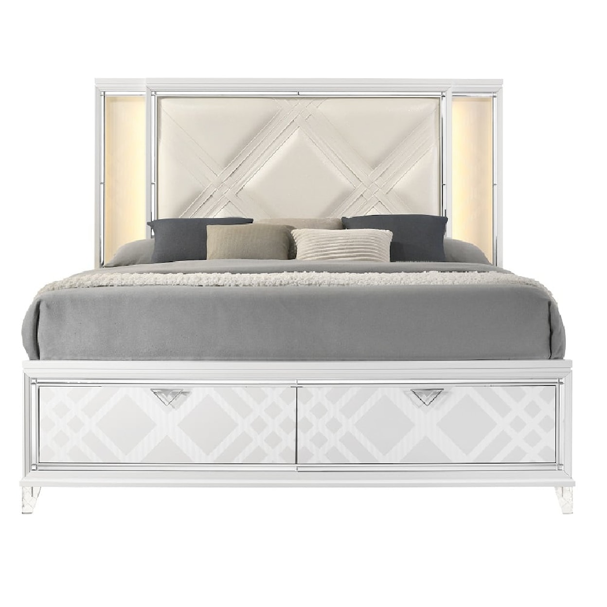 Acme Furniture Skylar Queen Bed W/Led & Storage