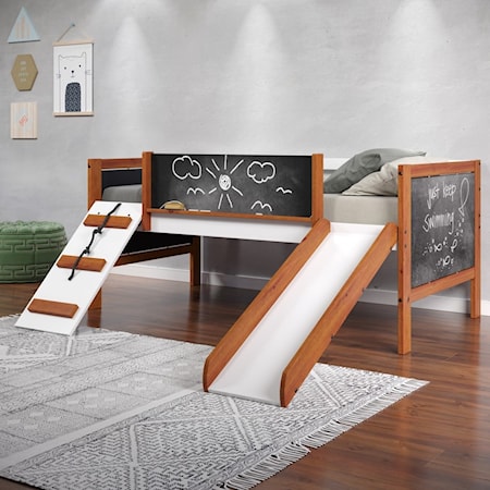 Twin Loft Bed W/Slide