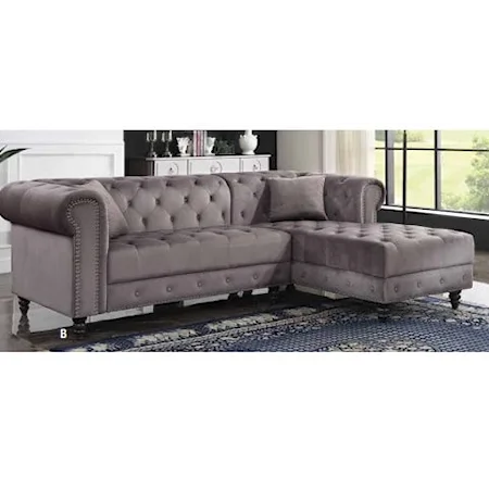 Sectional Sofa W/2 Pillows
