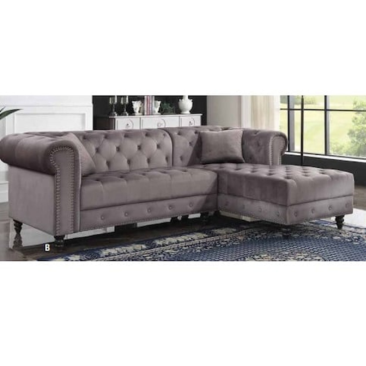 Acme Furniture Adnelis Sectional Sofa W/2 Pillows