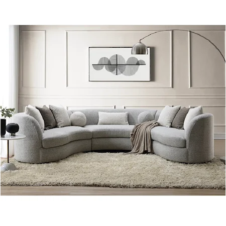 Transitional Sectional Sofa with 9 Pillows