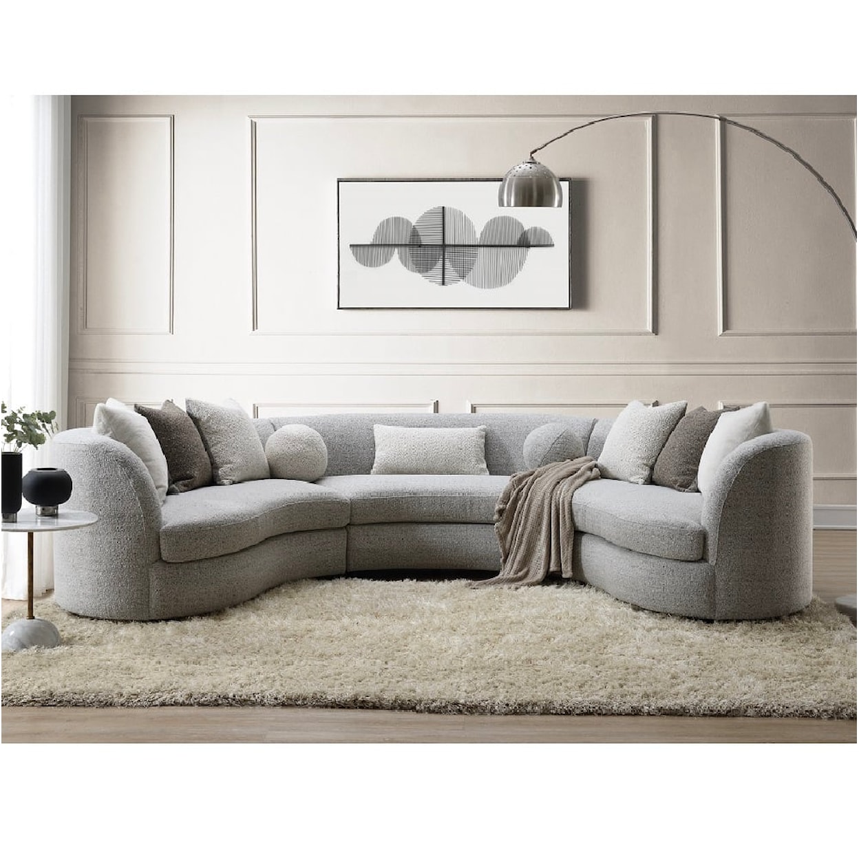 Acme Furniture Ivria Sectional Sofa W/9 Pillows