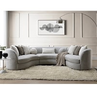 Transitional Sectional Sofa with 9 Pillows