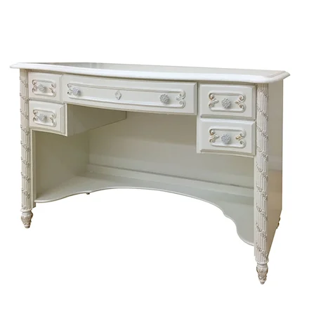Pearl Traditional 5-Drawer Vanity Desk