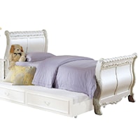 Pearl Traditional Sleigh Bed with Trundle - Full