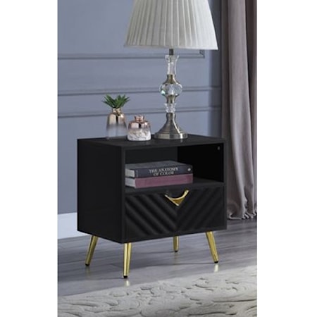 Contemporary End Table with Open Shelving