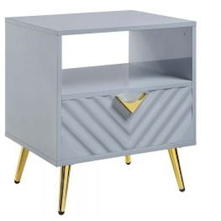 Contemporary End Table with Open Shelf