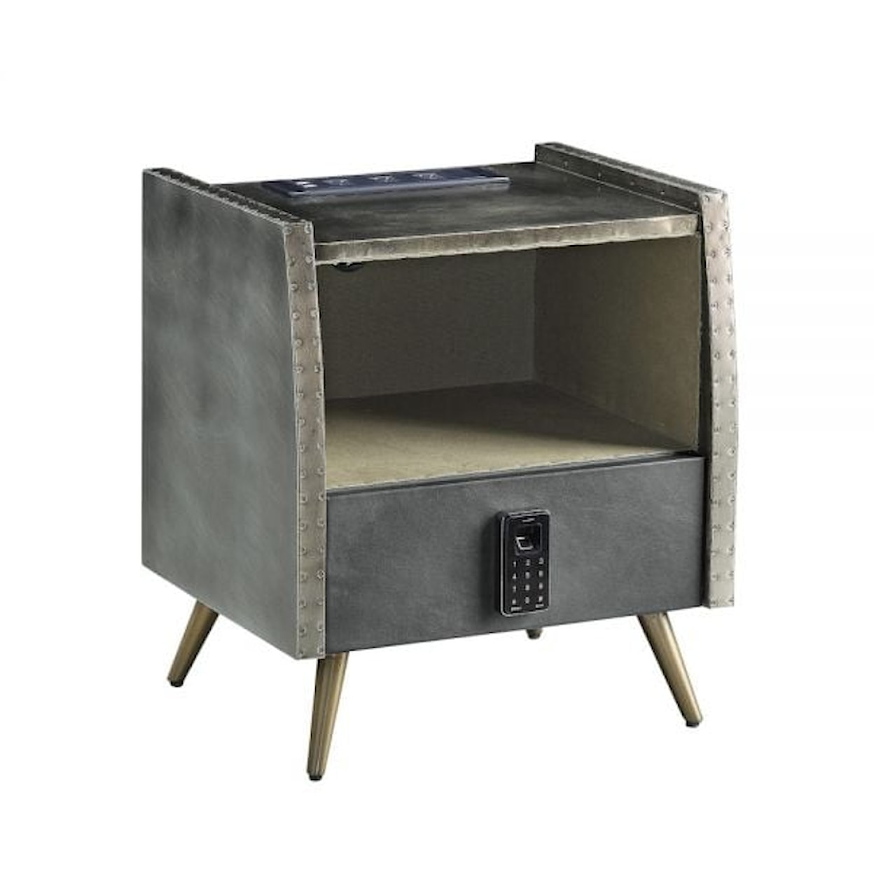 Acme Furniture Doris Nightstand W/Usb & Electric Lock