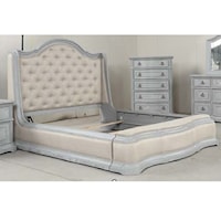 Transitional Upholstered Queen Bed